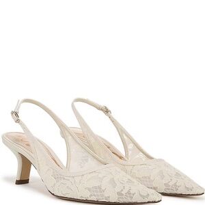 Sam Edelman Cream Lace Bianka Slingback Heels